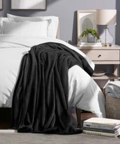 SanteLinen Κουβέρτα Υπέρδιπλη Flannel Black 2